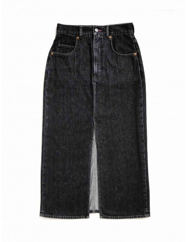 La jupe longue Donna stretch denim Noir Profitez des Offres !