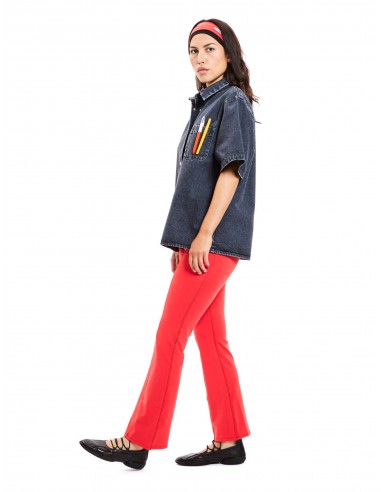 Le Pantalon flare Power stretch Rouge tomato Economisez 