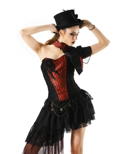 Tops bustier burlesque rouge Par le système avancé 